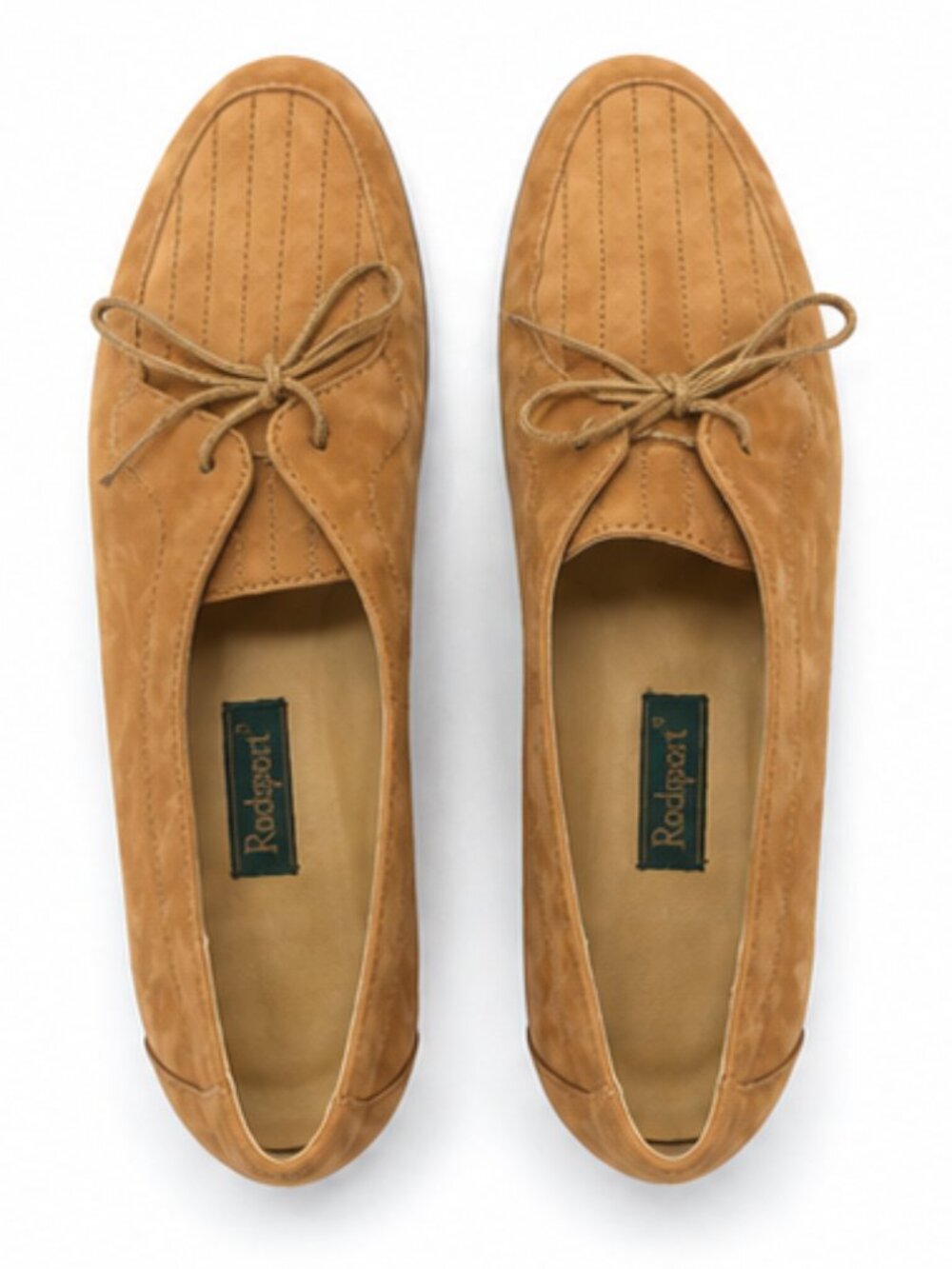 Vintage Rockport Suede Lace-Up Oxfords Loafers Tan Brown Comfort